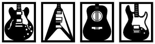 Metalowy panel ścienny / dekoracja - gitarzyści